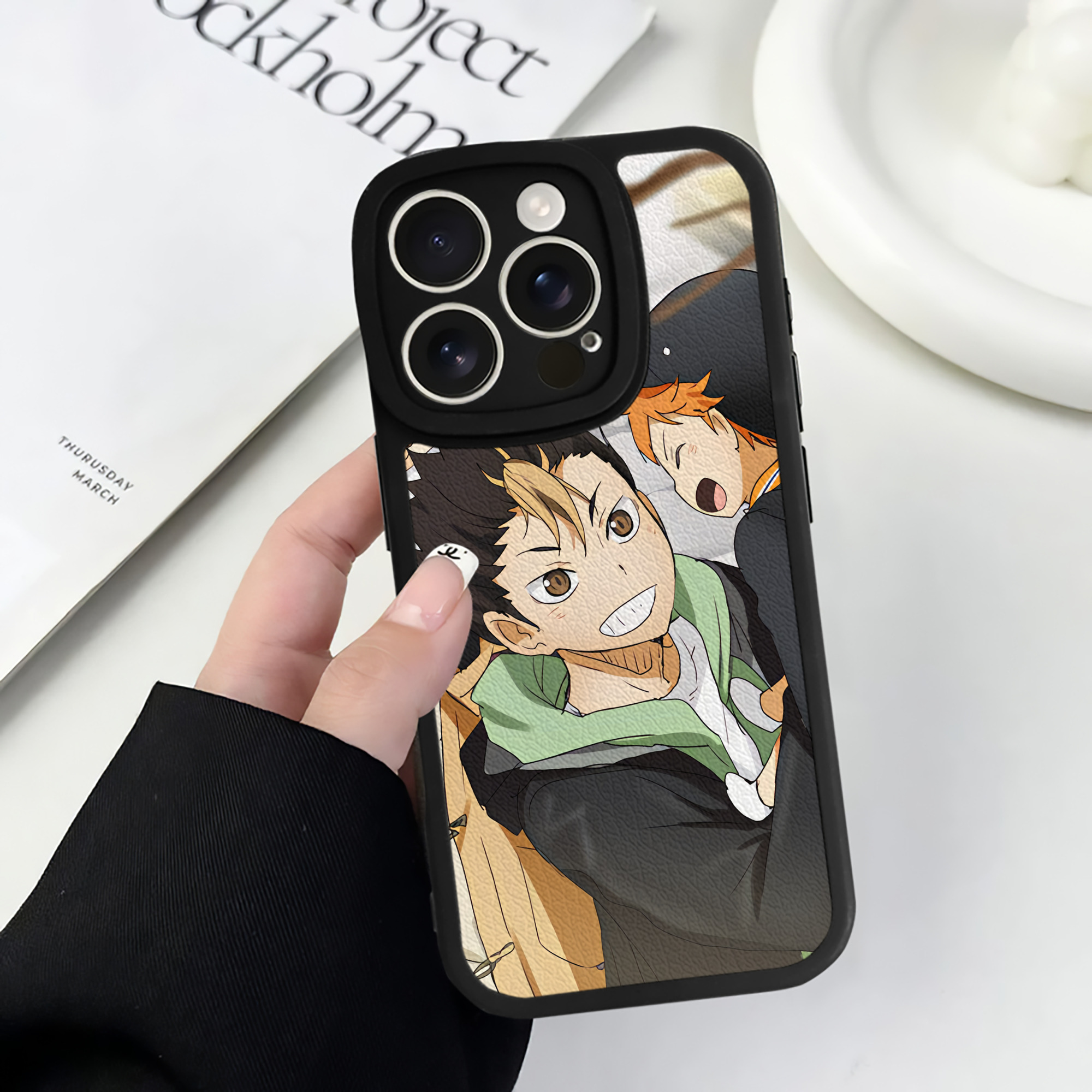 （画像用） ハイキュー!! Haikyu!! 【iPhone 16シリーズ対応】シリコンスマホケース（レザー調） 材質：シリコン